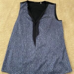 Elie Tahari Blue Patterned Blouse